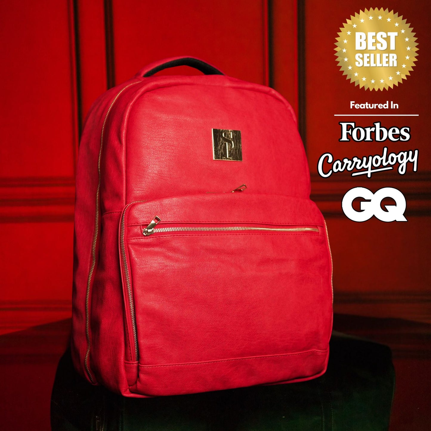 Red Leather XL Commuter Bag Sole Premise