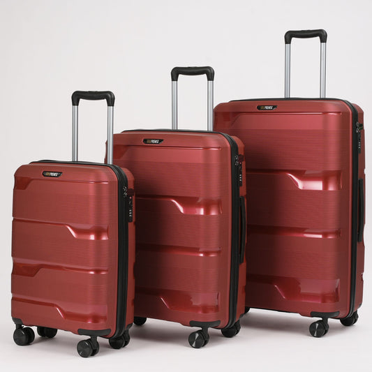 Red Hardcase Roller Luggage Set 28, 24, and 20 inch