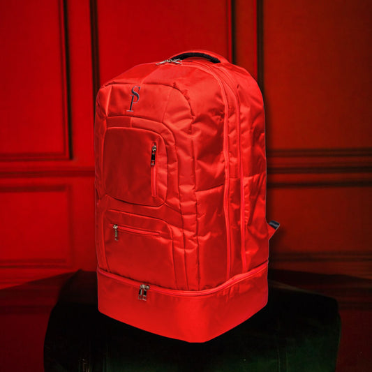 Red Polyester Carry-On Backpack TSA Approved Sole Premise