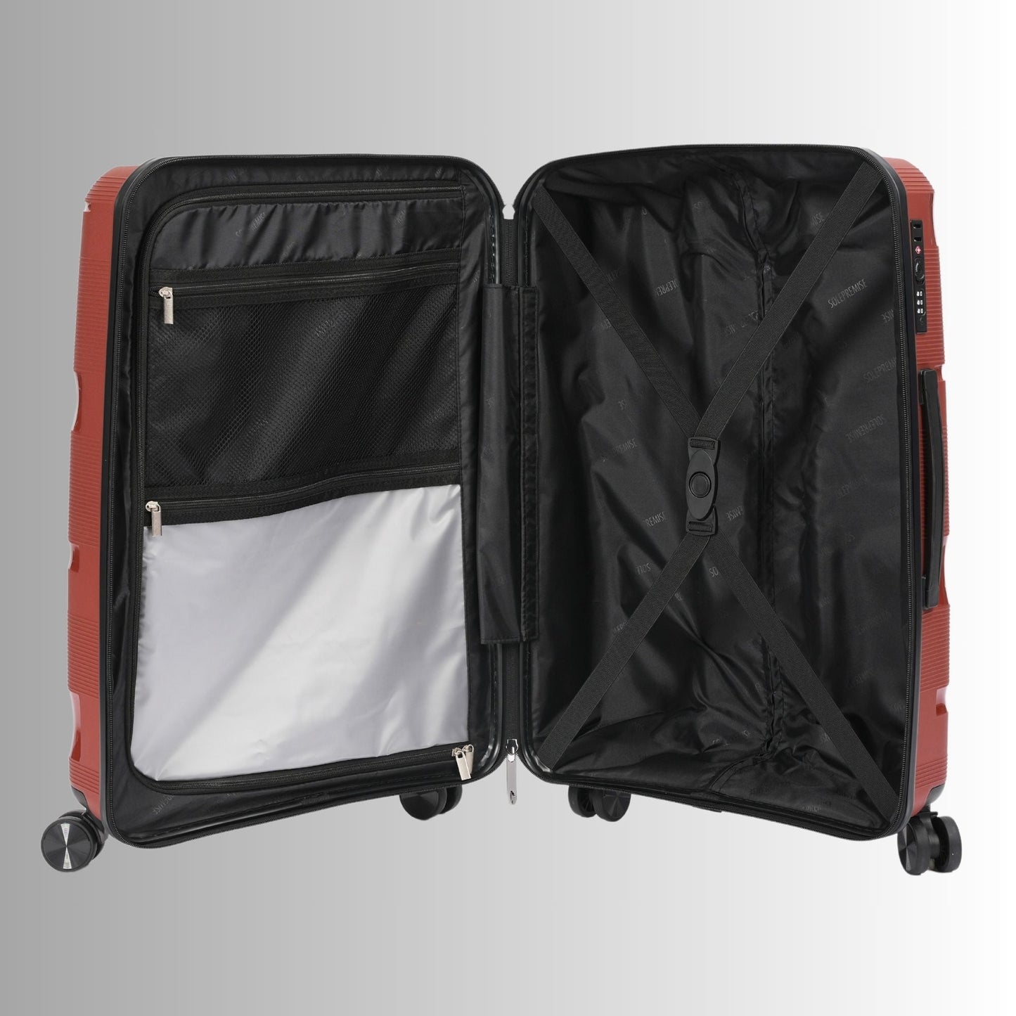 Red Hardcase Roller Luggage Set 28, 24, and 20 inch