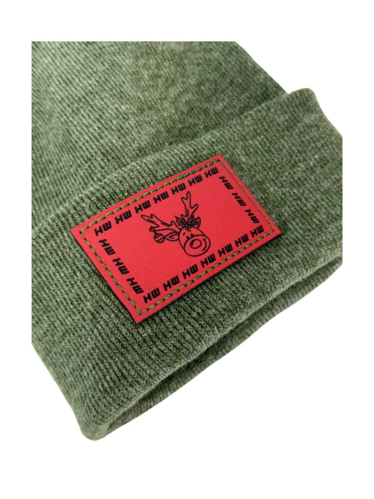 Reindeer Limited Edition, HW H-Stitch Beanie - Exclusive Christmas Hat Collection, GREEN