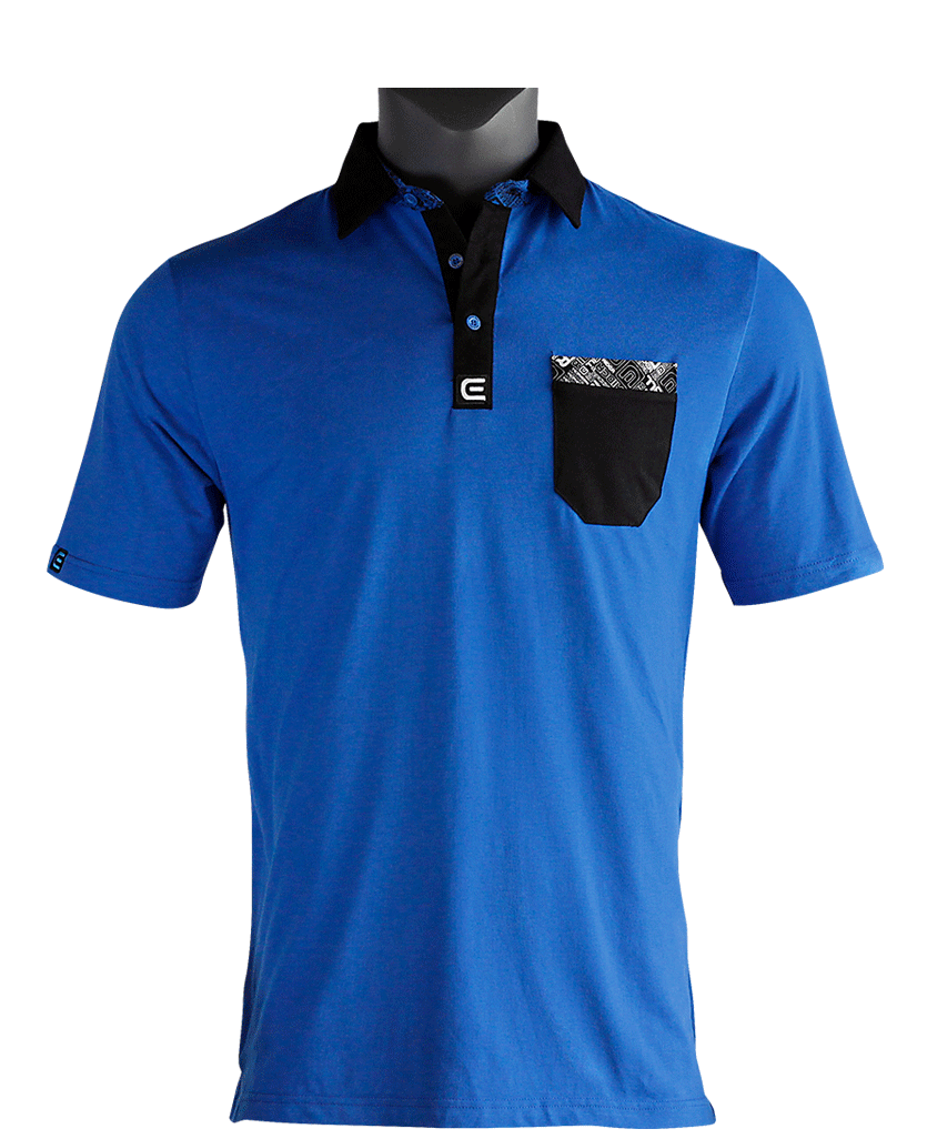 Rockwell Tri-Blend Pocket Polo - Blue