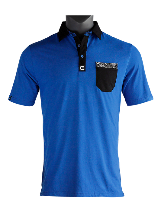 Rockwell Tri-Blend Pocket Polo - Blue