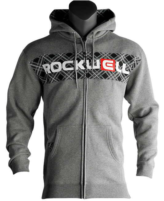 Plaid Block Zip Hoodie