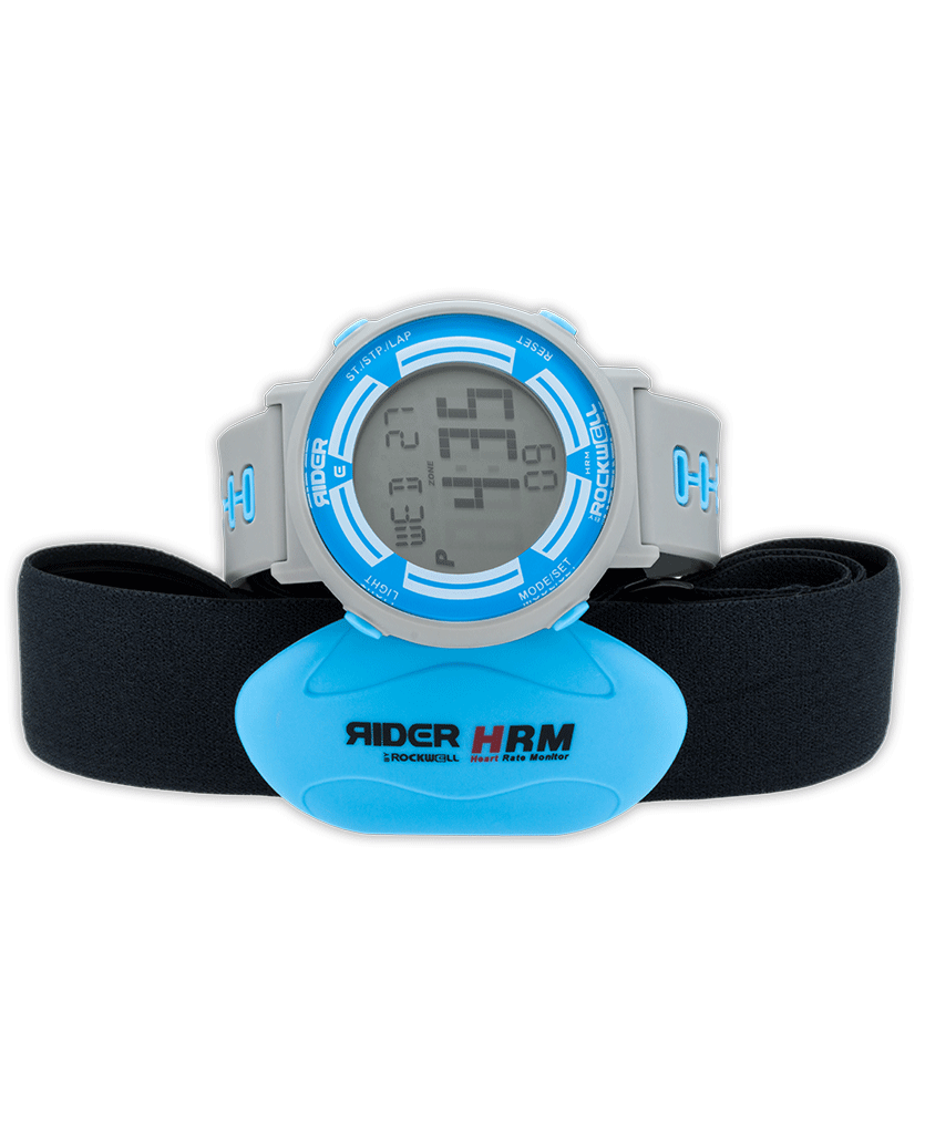 Game Face HRM Gray Blue Heart Rate Monitor Watch Rockwell