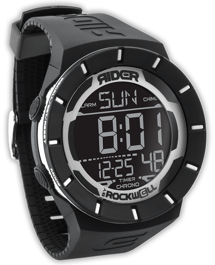 Coliseum Black/White Durable Multifunction Digital Watch Rockwell