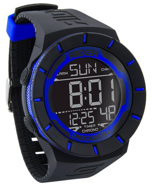 Coliseum Black Blue Multifunction Digital Watch Rockwell