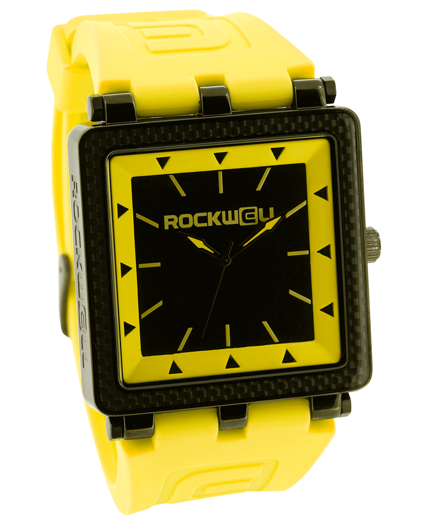 CF Carbon Fiber Black Yellow Watch Rockwell Time