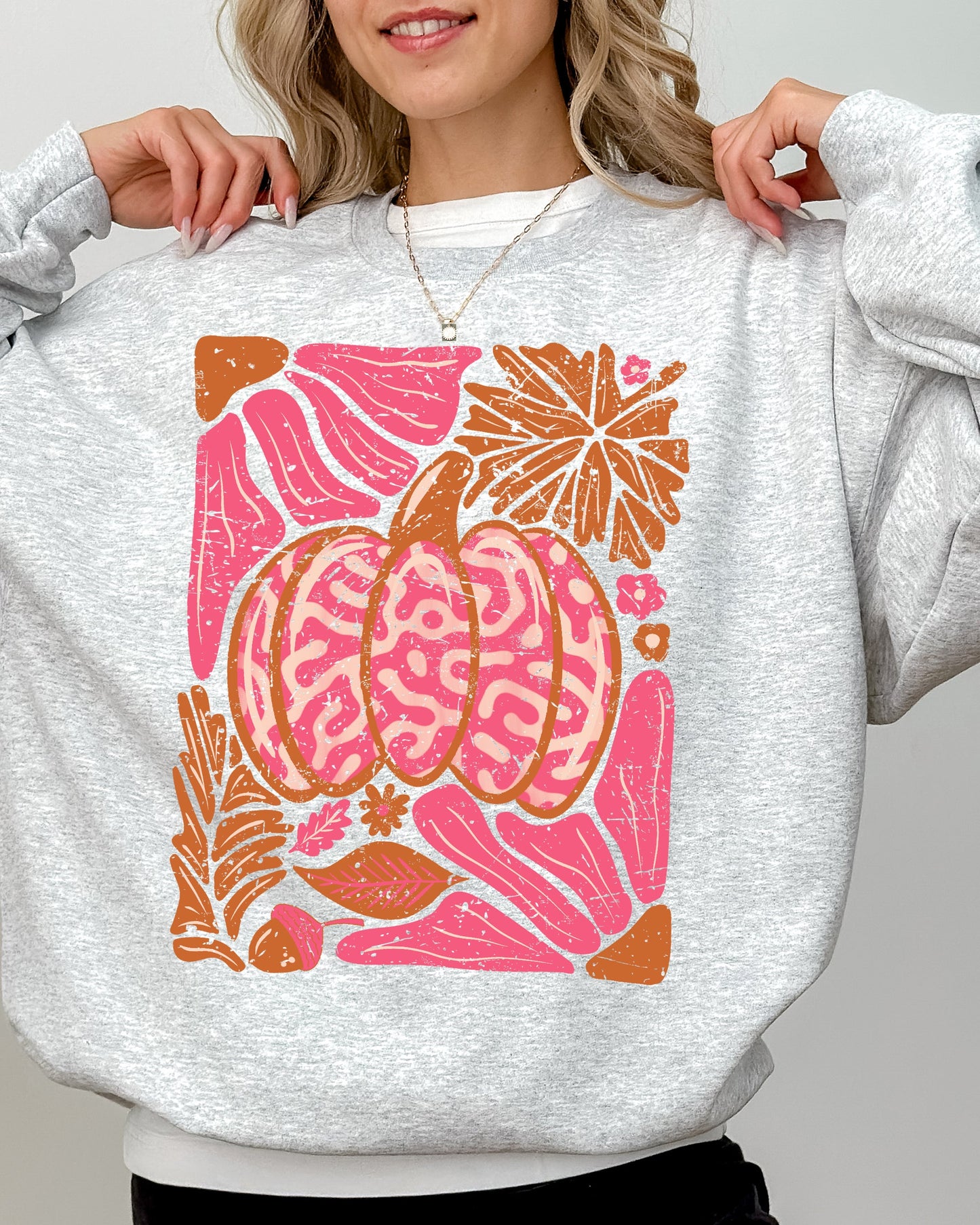 Retro Floral, Pumpkin, Halloween, Jack-o-lantern, Fall, Autumn Sweatshirt