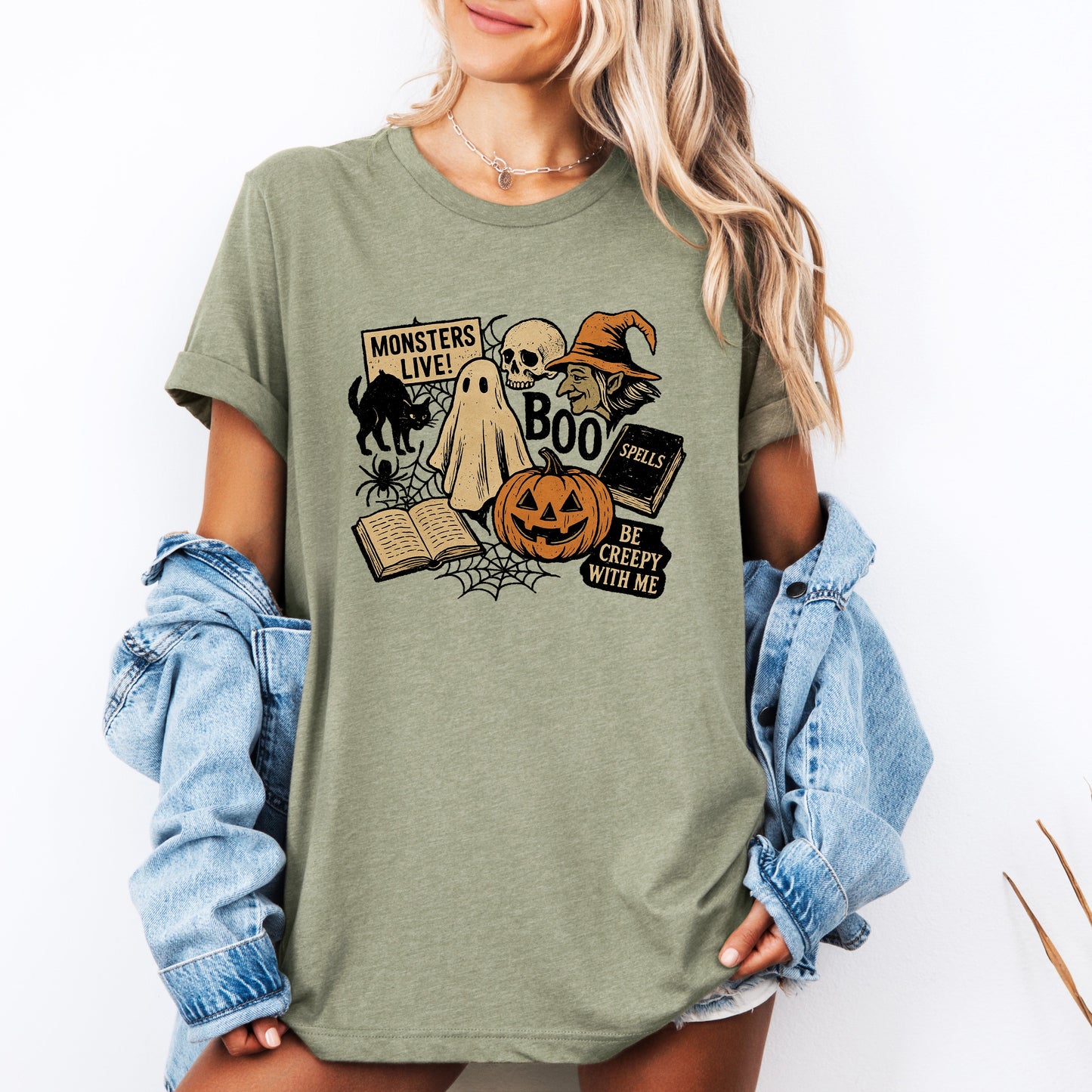 Retro Halloween, Monsters, Witch, Creepy, Tshirt