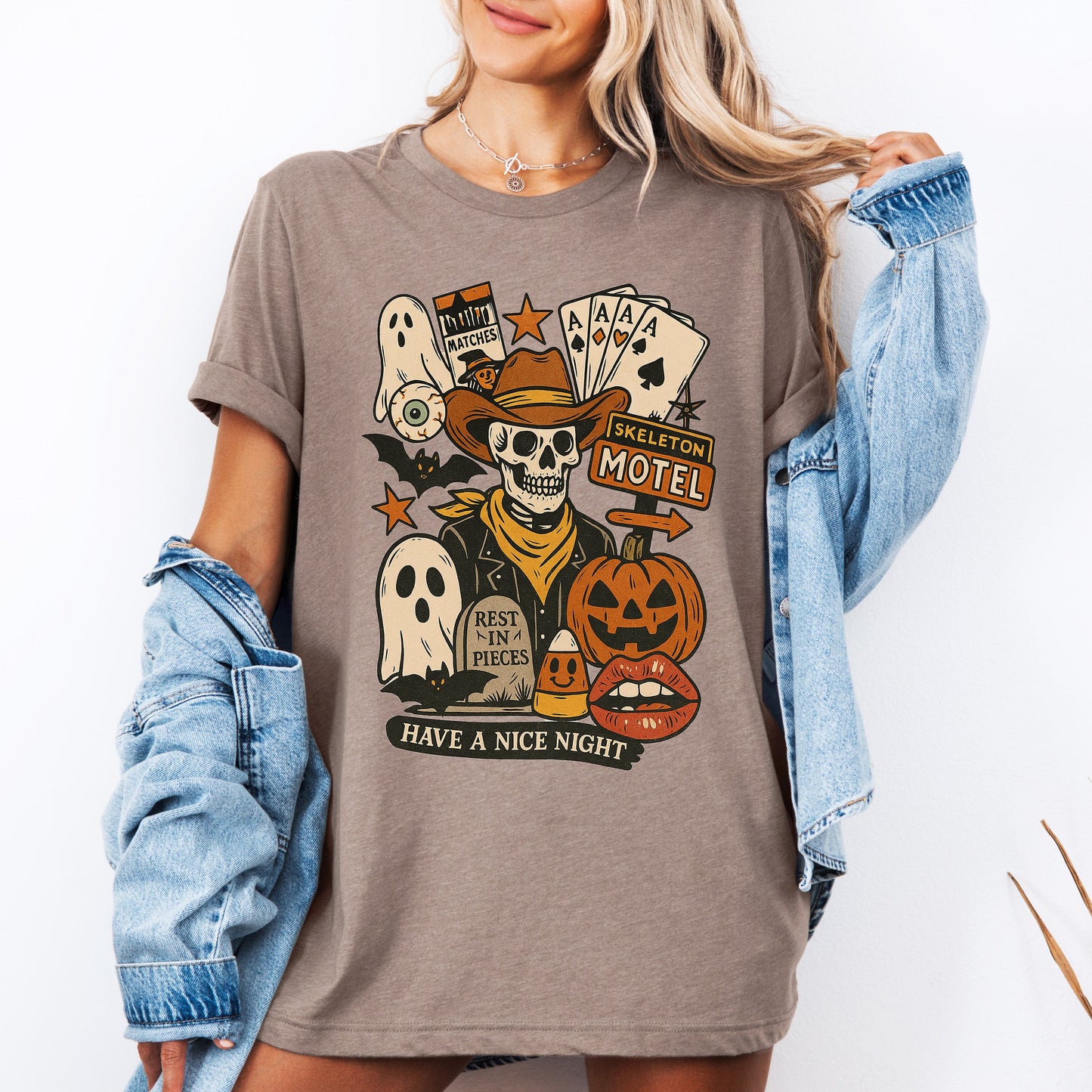 Retro Skeleton Motel, Classic, Vintage Halloween, Tshirt