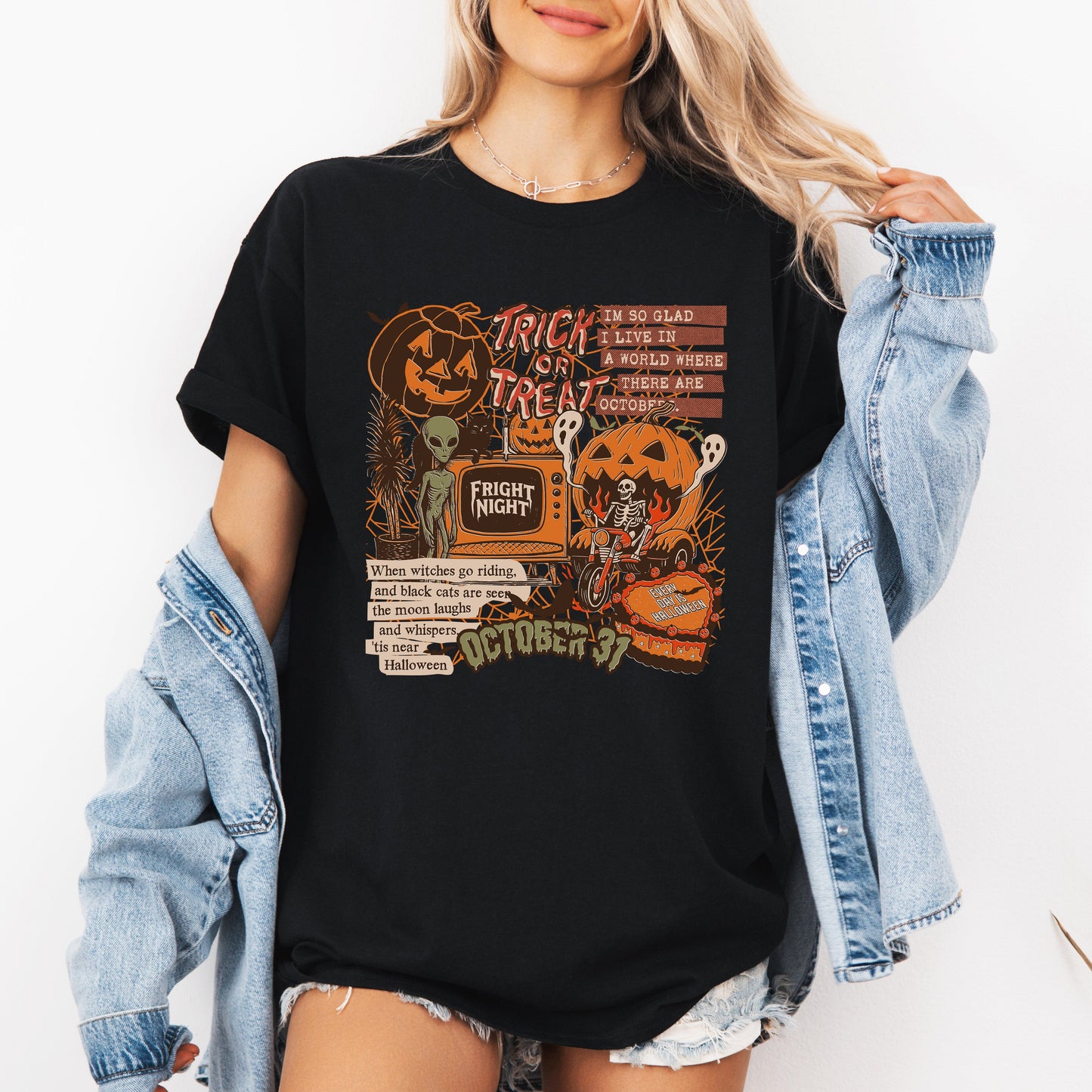 Retro Trick Or Treat, Creep, Halloween, Spooky, Vintage, Tshirt