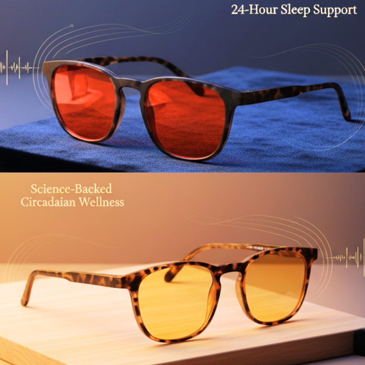 Blue Light Protection Tortoise Shell Day + Night Glasses Dreamwave Duet
