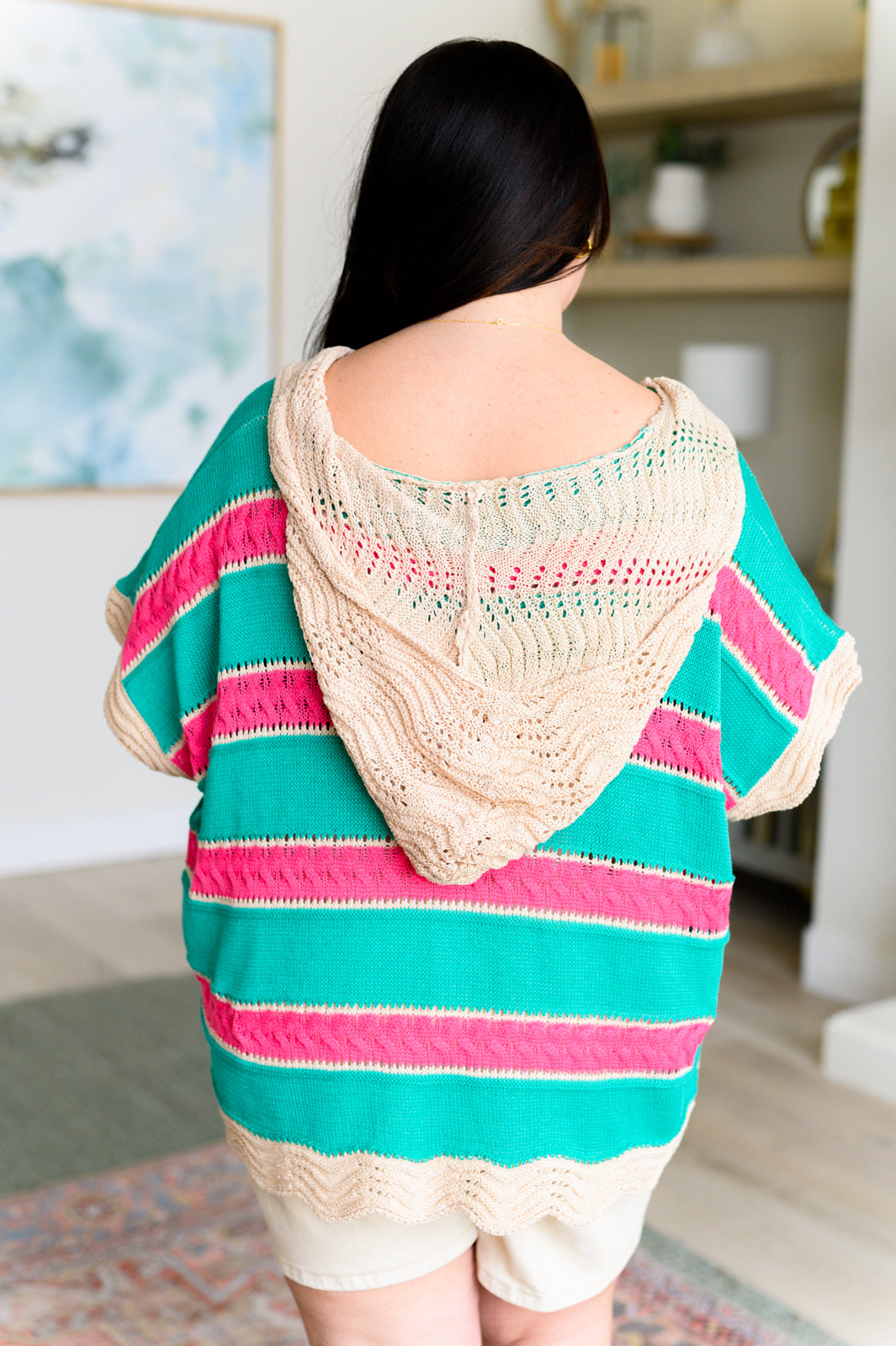 Rhythm and Blues Striped Hooded Top Sweater