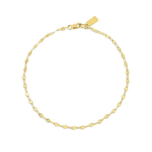 14k Gold Filled Starburst Anklet 2.5mm Rio