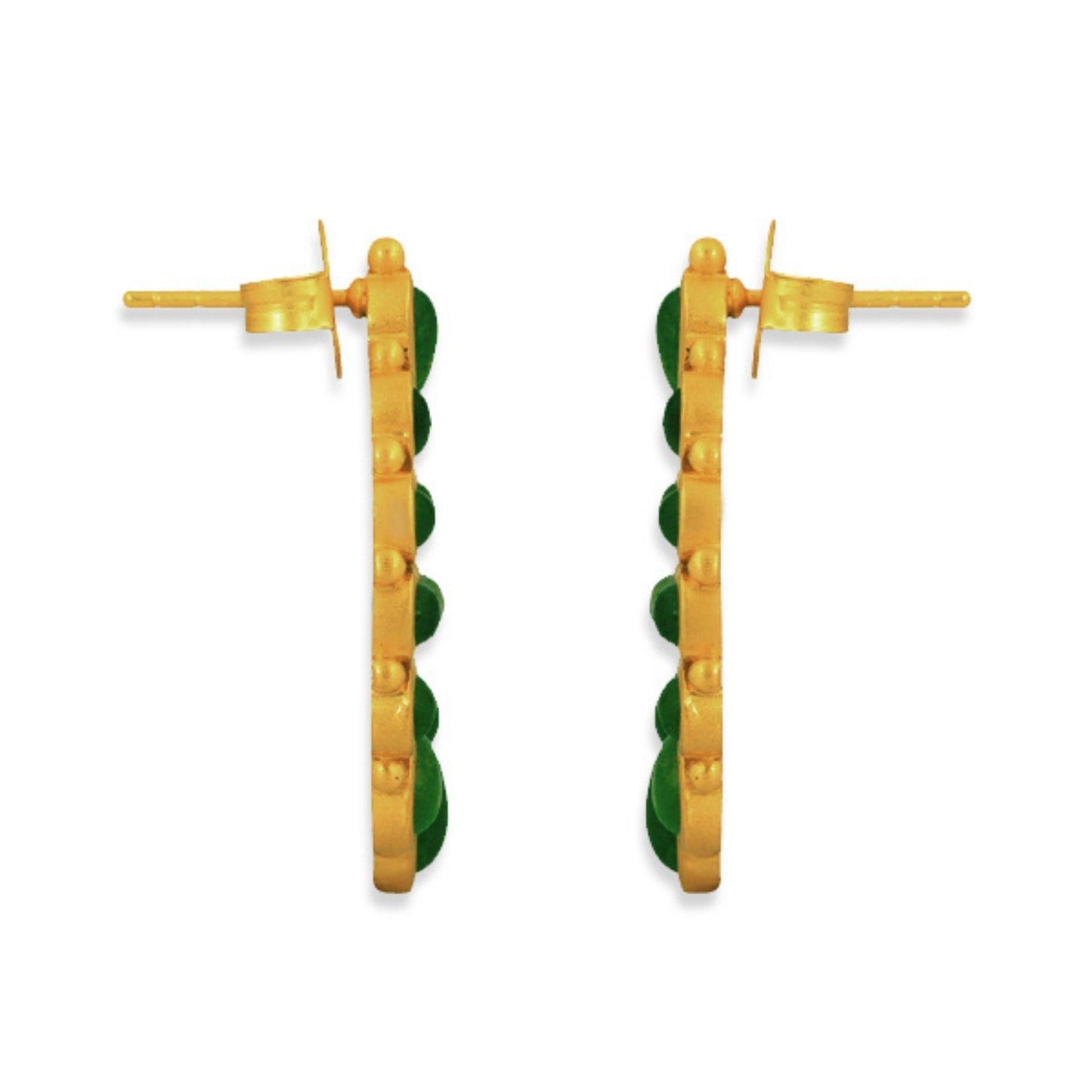 Riverbend Earrings - Green Strawberry Quartz