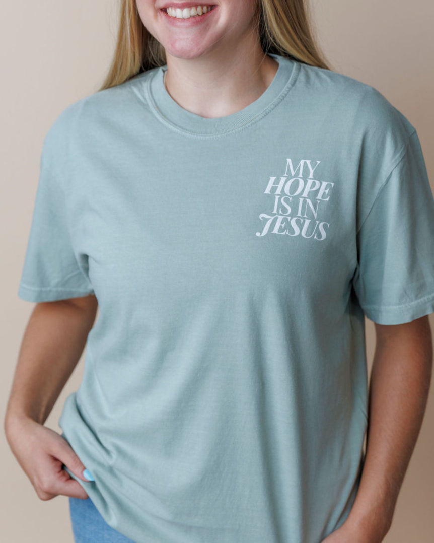 Hope Tee Bay Green Cotton T-Shirt Rohi Clothing