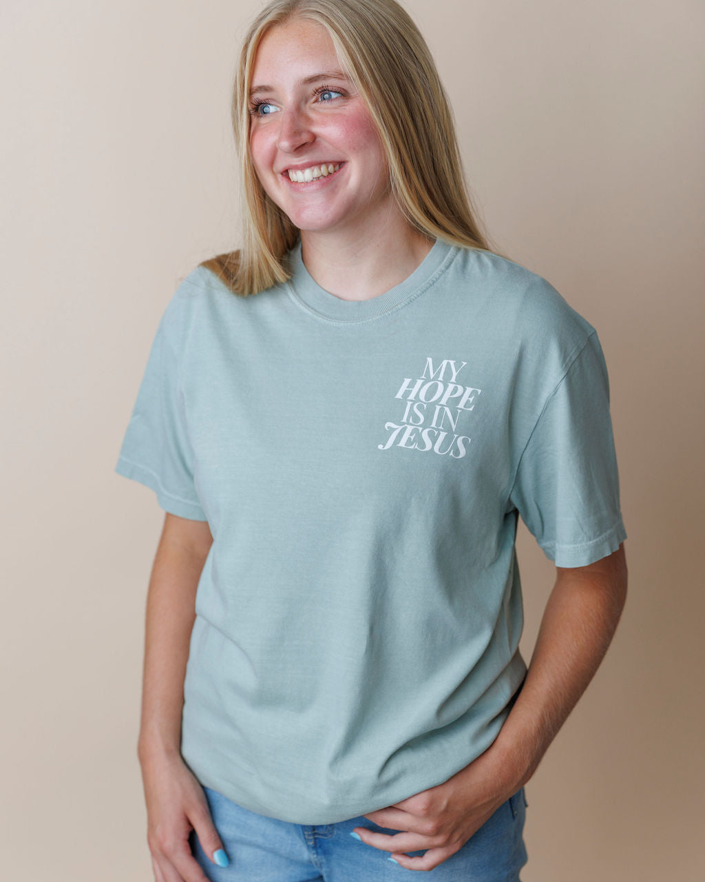 Hope Tee Bay Green Cotton T-Shirt Rohi Clothing