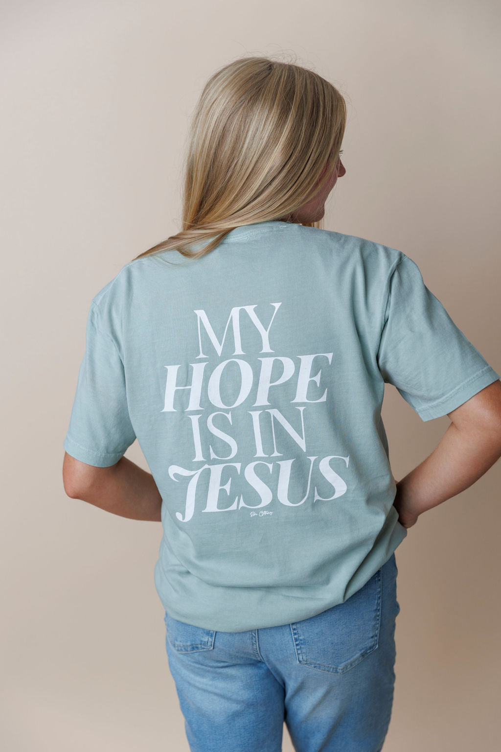 Hope Tee Bay Green Cotton T-Shirt Rohi Clothing