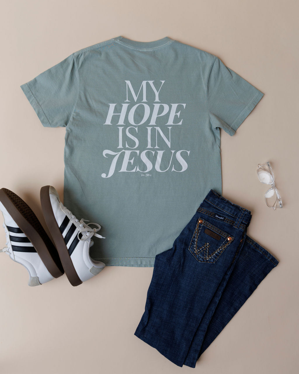 Hope Tee Bay Green Cotton T-Shirt Rohi Clothing