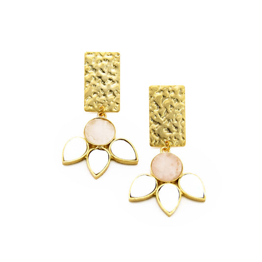 Rose Quartz Mother of Pearl Handmade Earring ADIBA