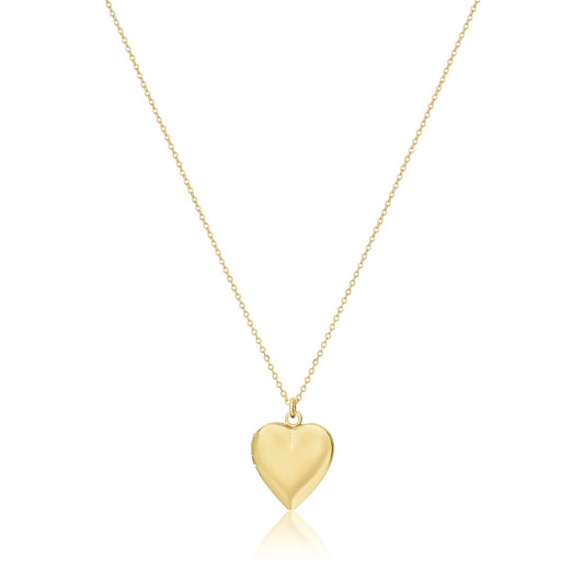 Gold Heart Locket Necklace 14k Gold over Brass Roxy