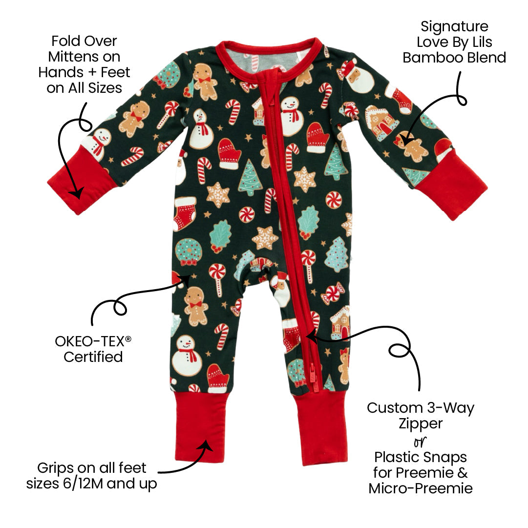 Scarlett Christmas Cookies Bamboo Convertible Footie Laree + Co.