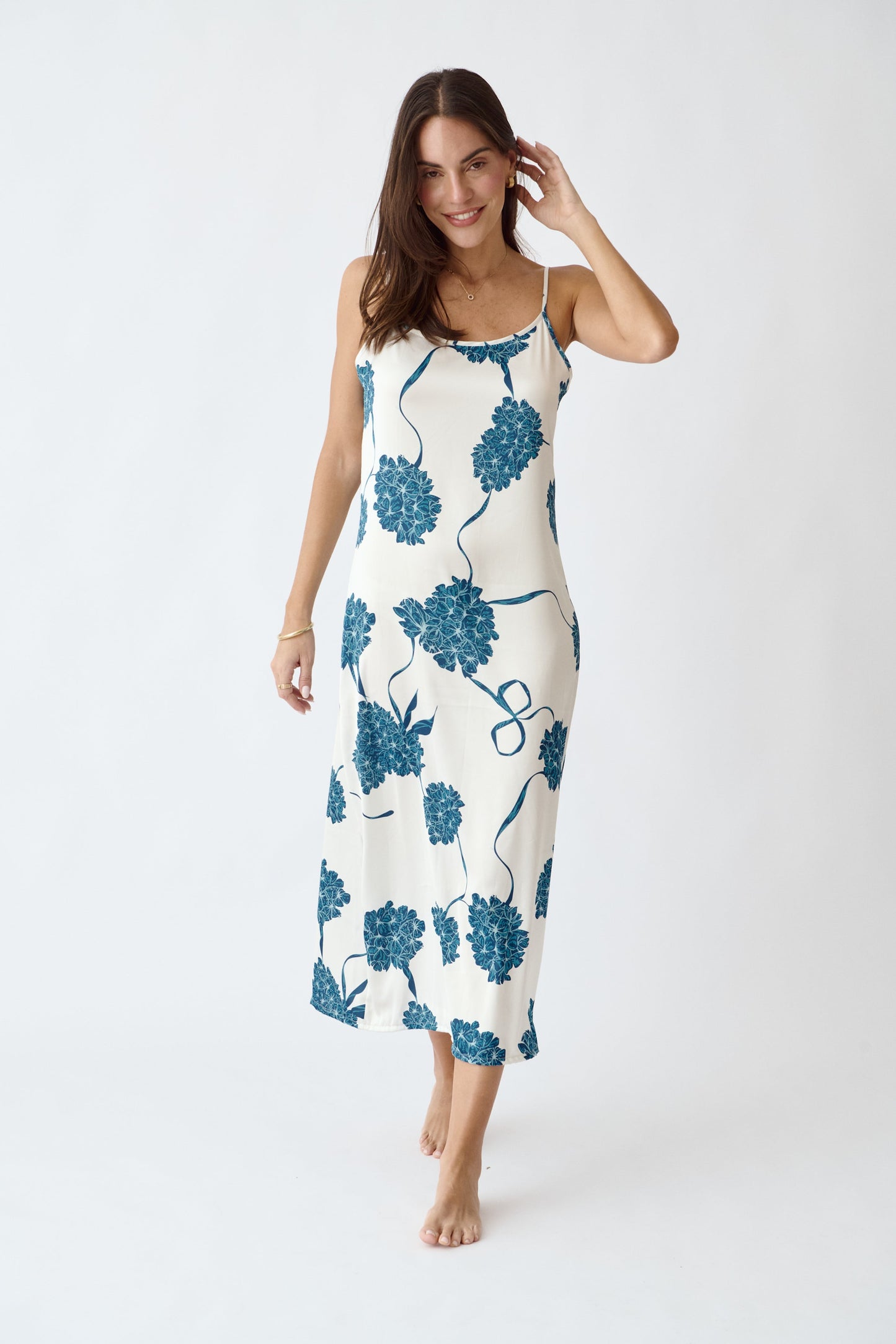 Washable Silk Dress Blossom Pajama Dress Simone Sleepwear
