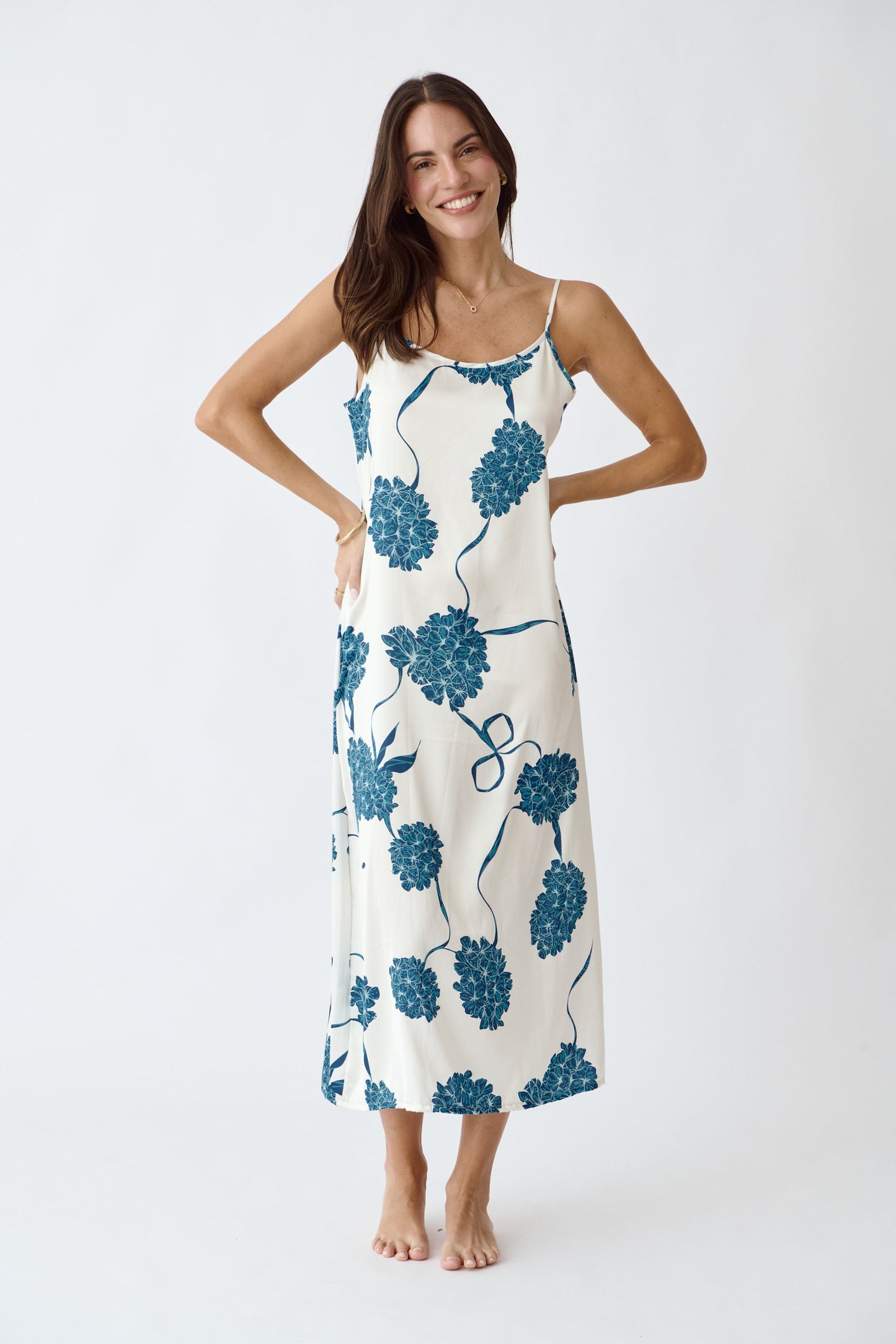 Washable Silk Dress Blossom Pajama Dress Simone Sleepwear