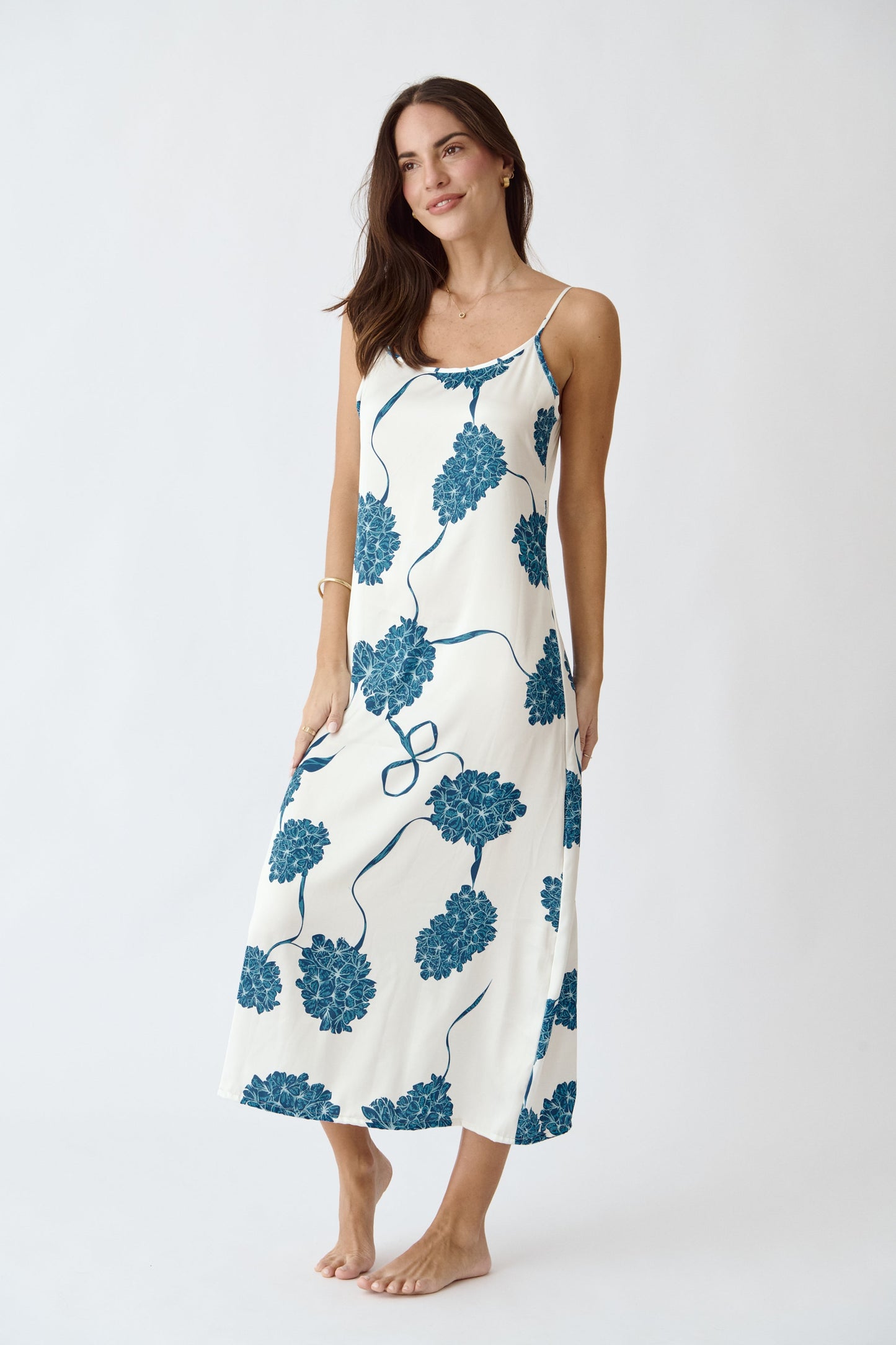 Washable Silk Dress Blossom Pajama Dress Simone Sleepwear