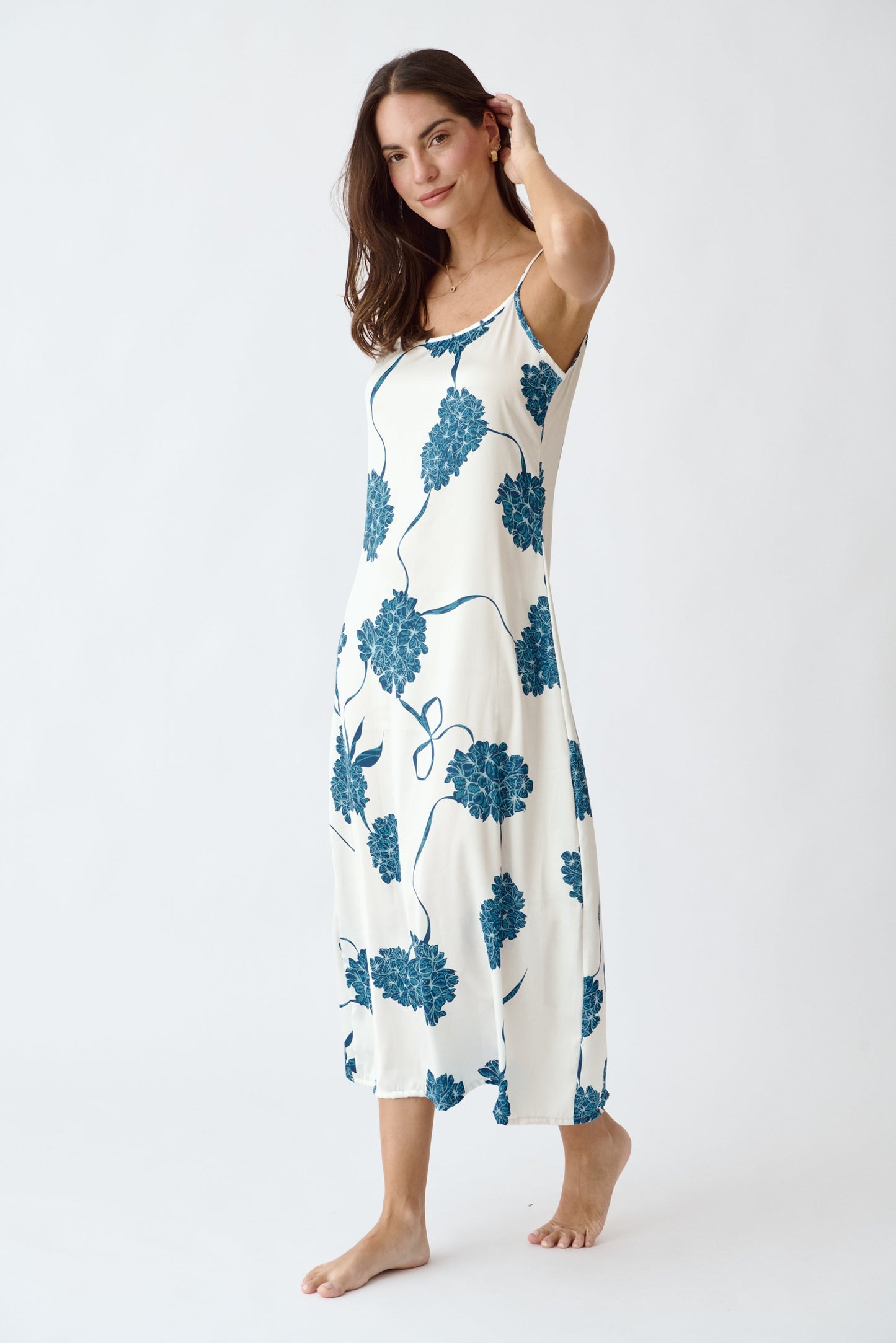 Washable Silk Dress Blossom Pajama Dress Simone Sleepwear