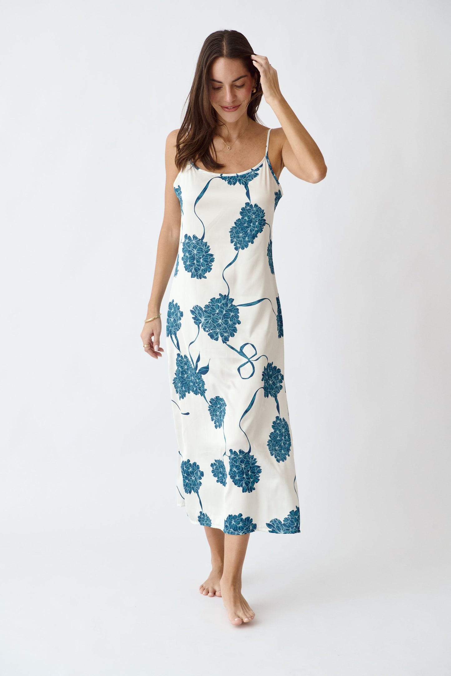 Washable Silk Dress Blossom Pajama Dress Simone Sleepwear