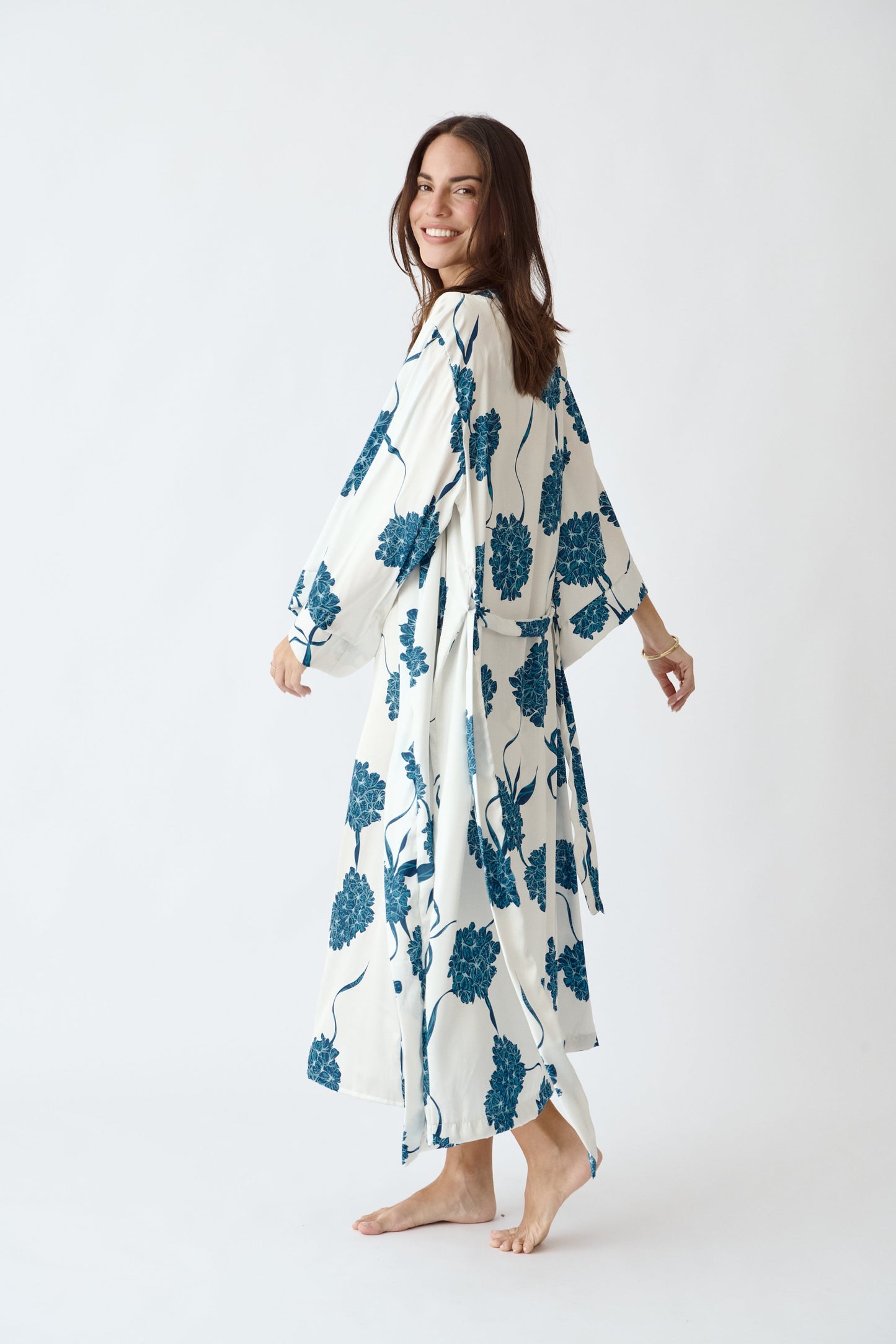 Washable Silk Blossom Kimono Pajama Simone Sleepwear USA