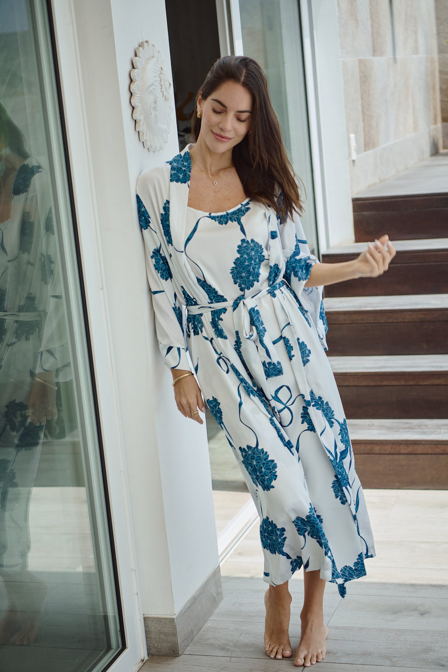 Washable Silk Blossom Kimono Pajama Simone Sleepwear USA