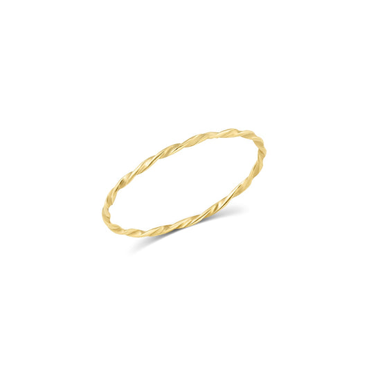 14k Yellow Gold Twisted Wire Stacking Ring Adelaide Ring