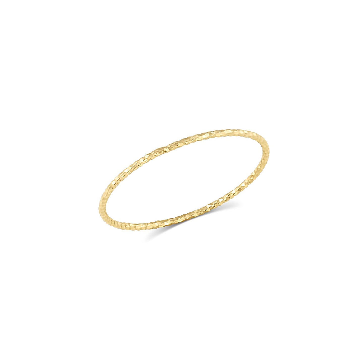 14k Yellow Gold Sparkle Cut Hana Stacking Ring