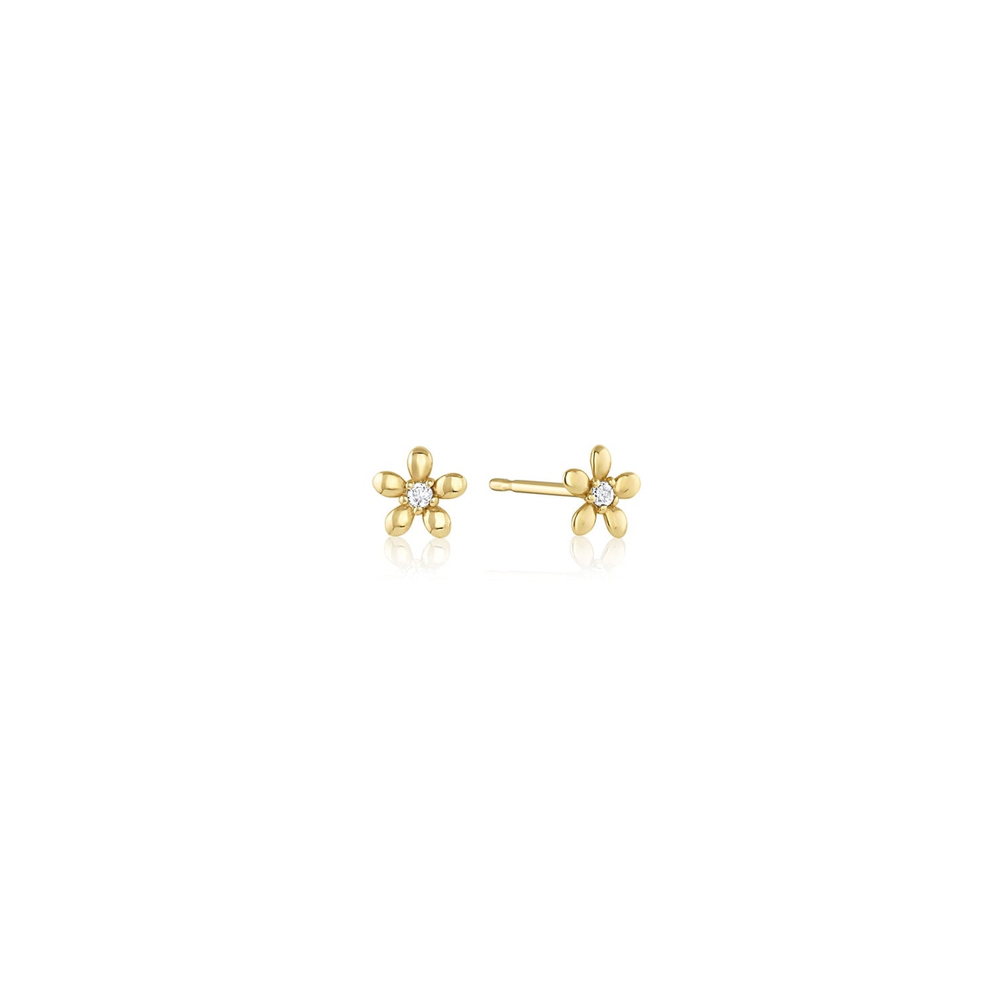 14k Yellow Gold Champagne Diamond Moscow Studs Earrings