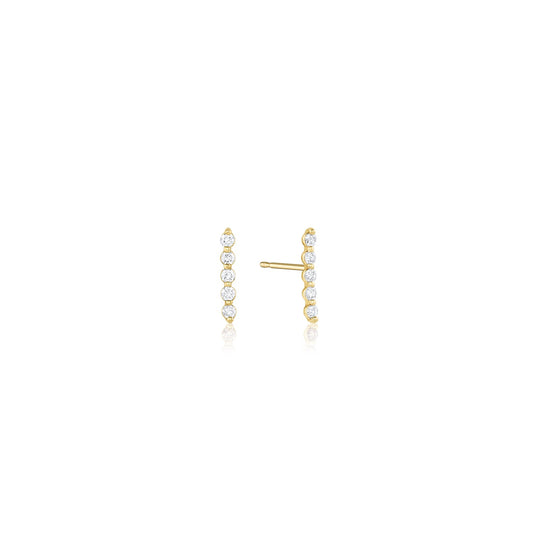 14k Yellow Gold Champagne Diamond Bar Studs Nicoll