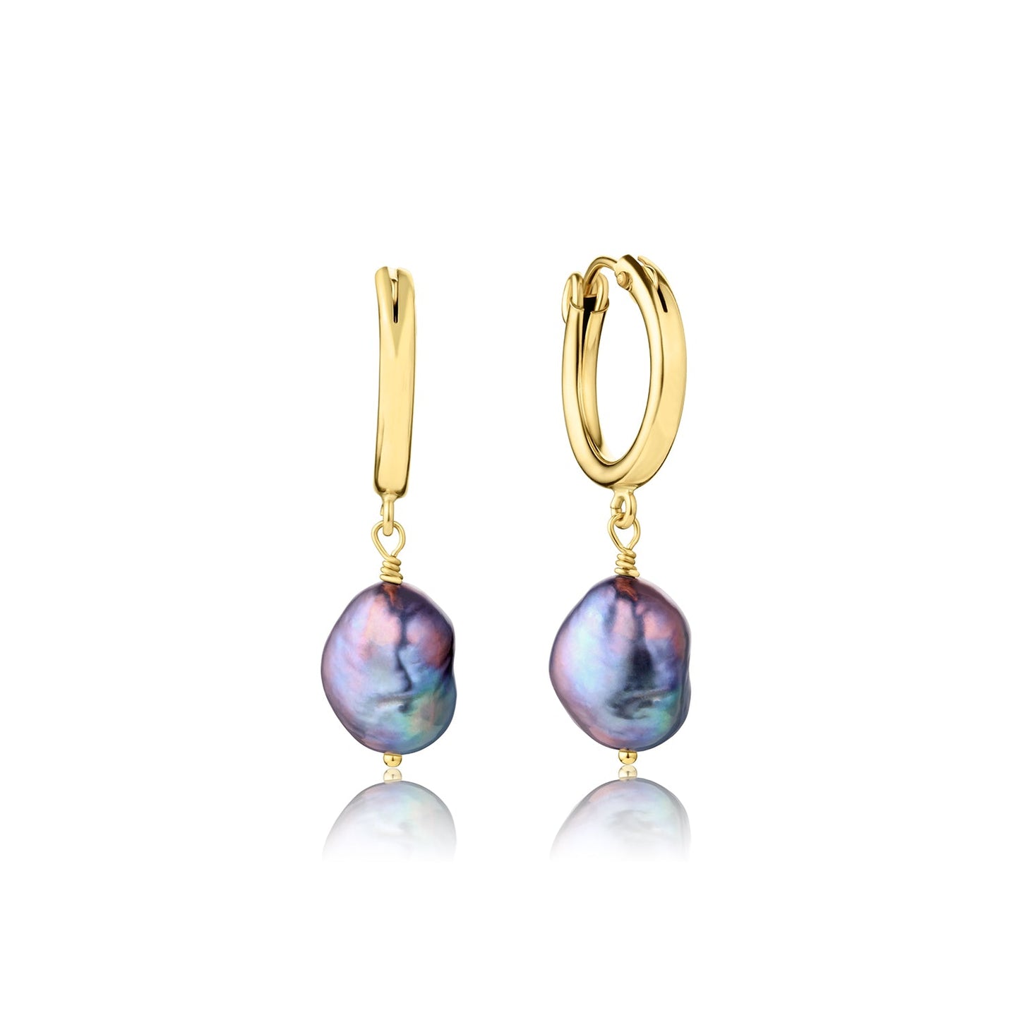 14k Gold Filled Freshwater Pearl 15mm Hoop Earrings Adelle