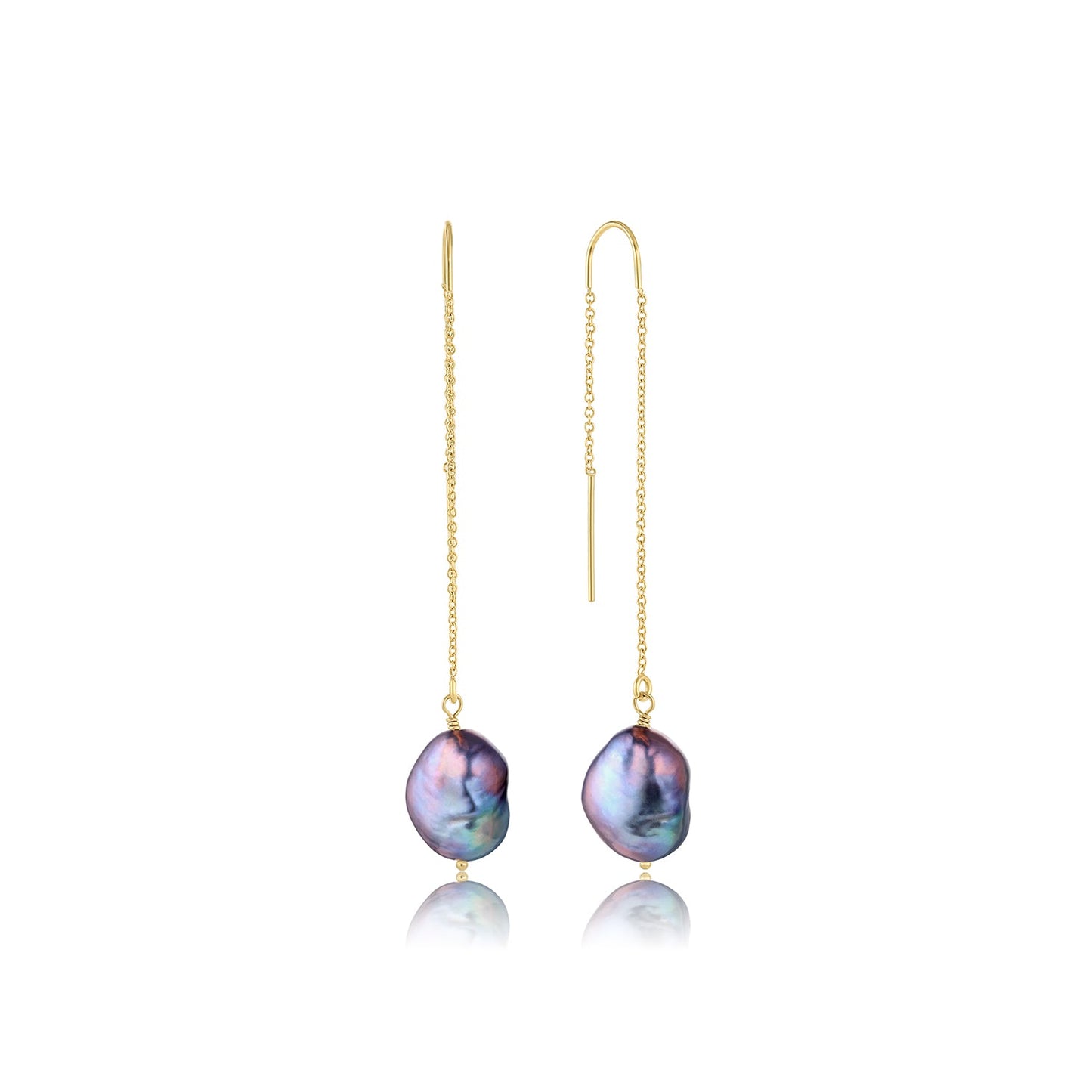 Sabina 14k Gold Filled and Sterling Silver Threaders with Keshi Pearls
