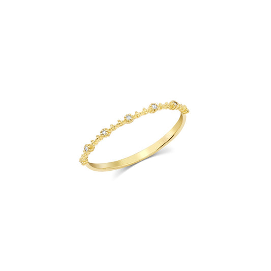 14k Yellow Champagne Diamond Stacking Ring Sydney