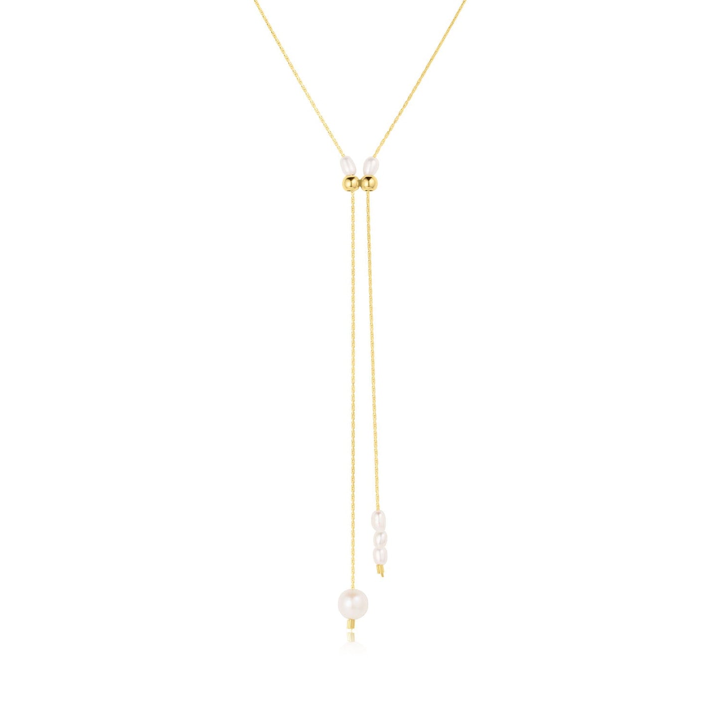 Zara Freshwater Pearl Lariat Necklace 14k Gold Filled