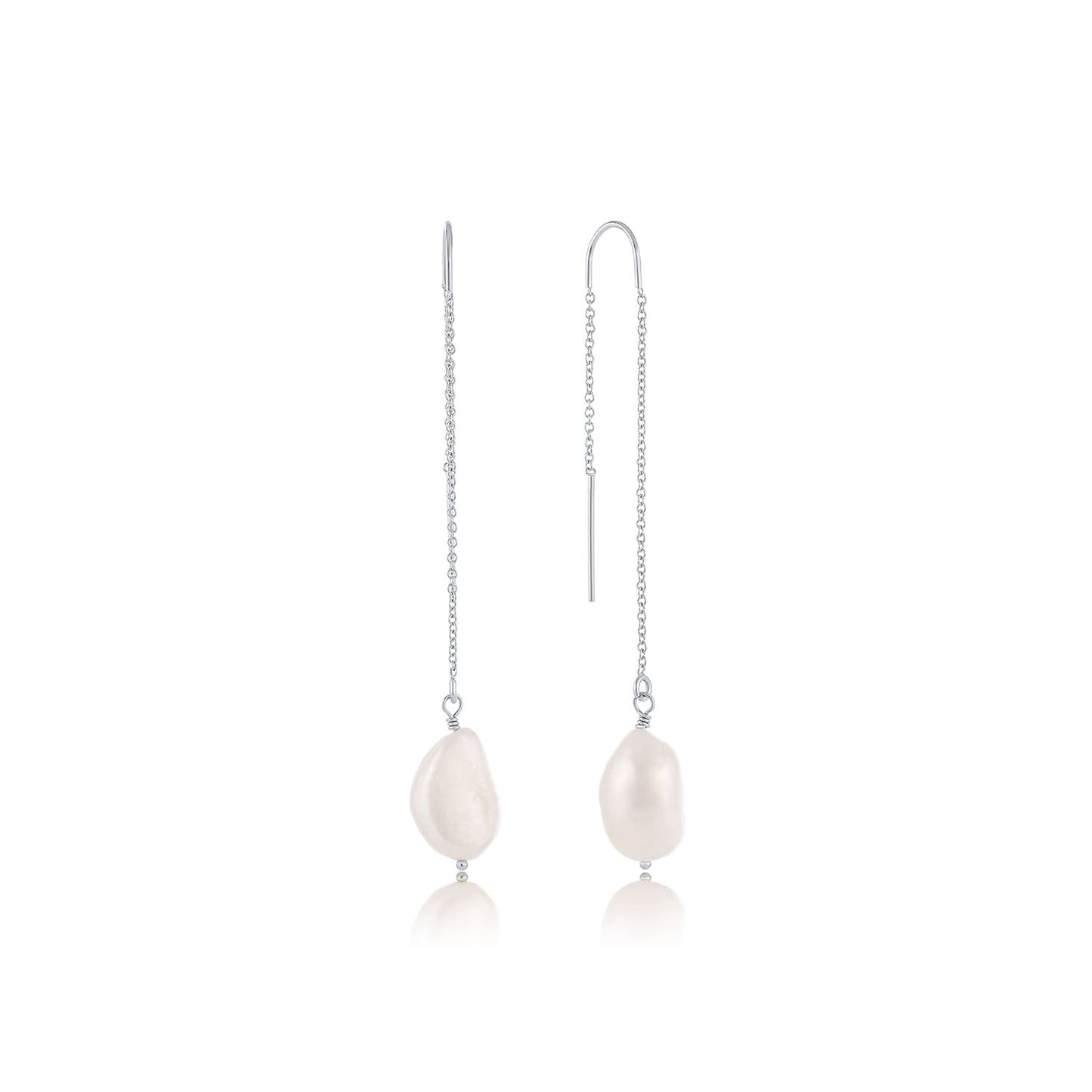 Sabina 14k Gold Filled and Sterling Silver Threaders with Keshi Pearls