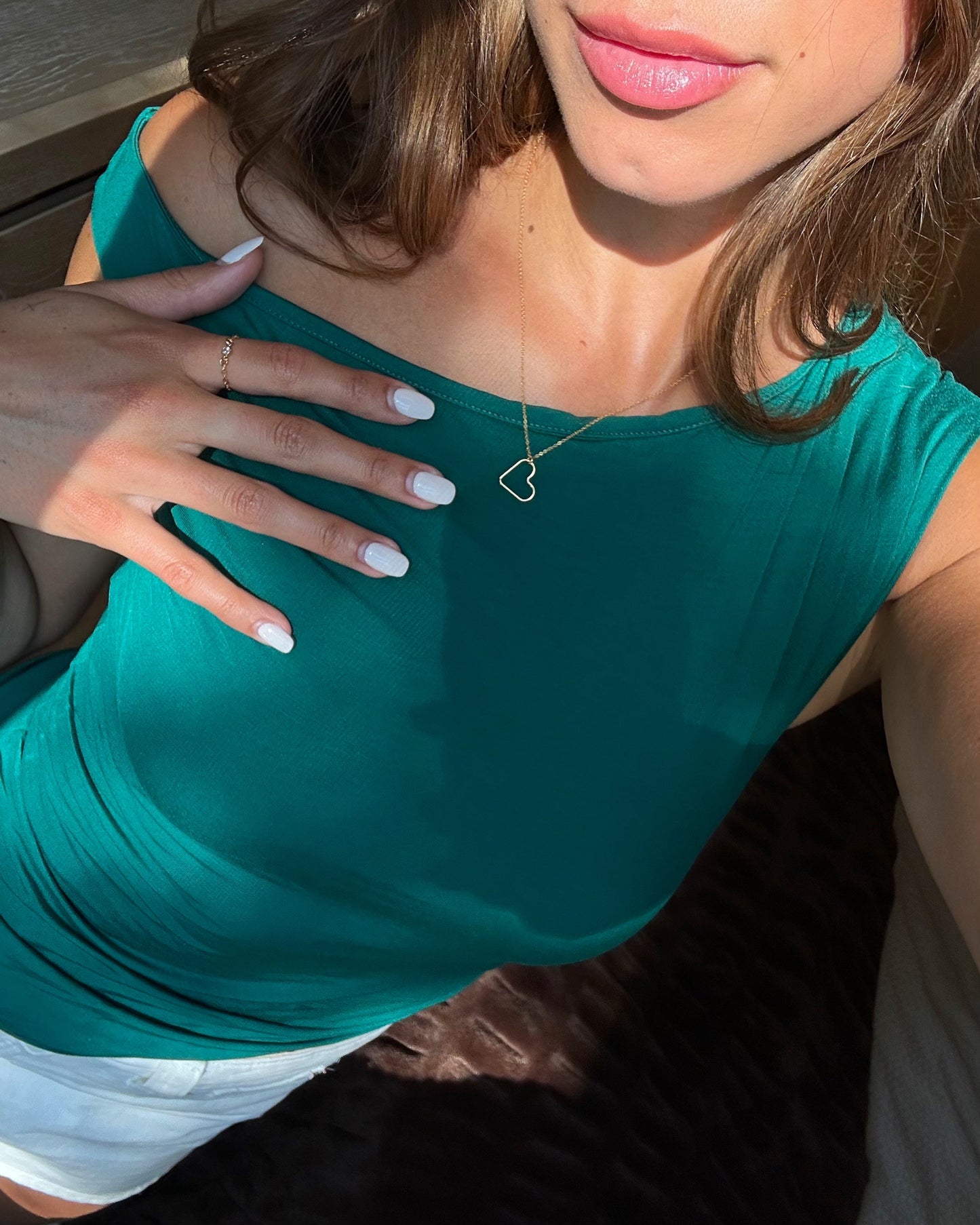 14k Gold Filled Open Heart Necklace 15mm Charm The First Layer