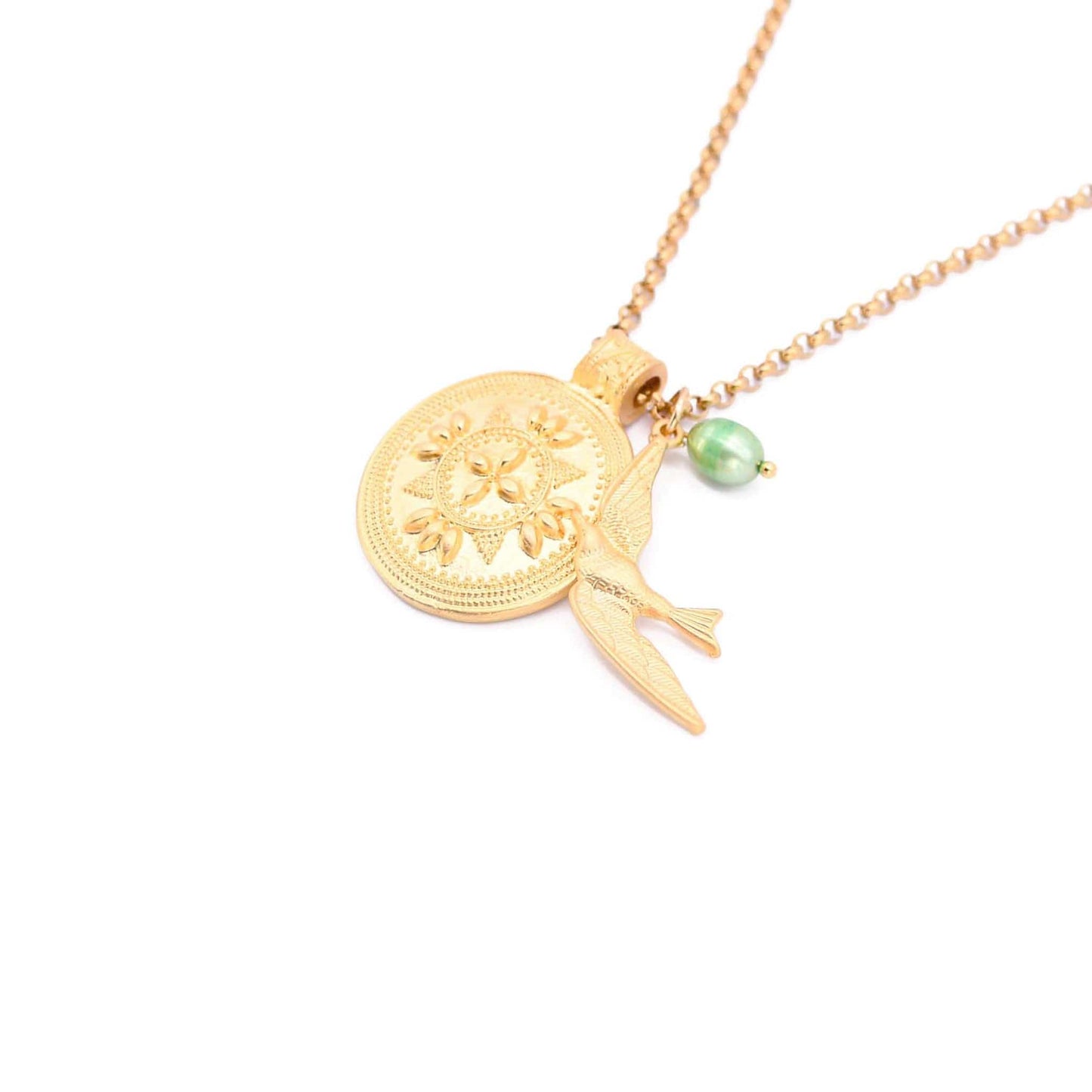 Swallow Bird 18k Gold Plated Necklace ADIBA