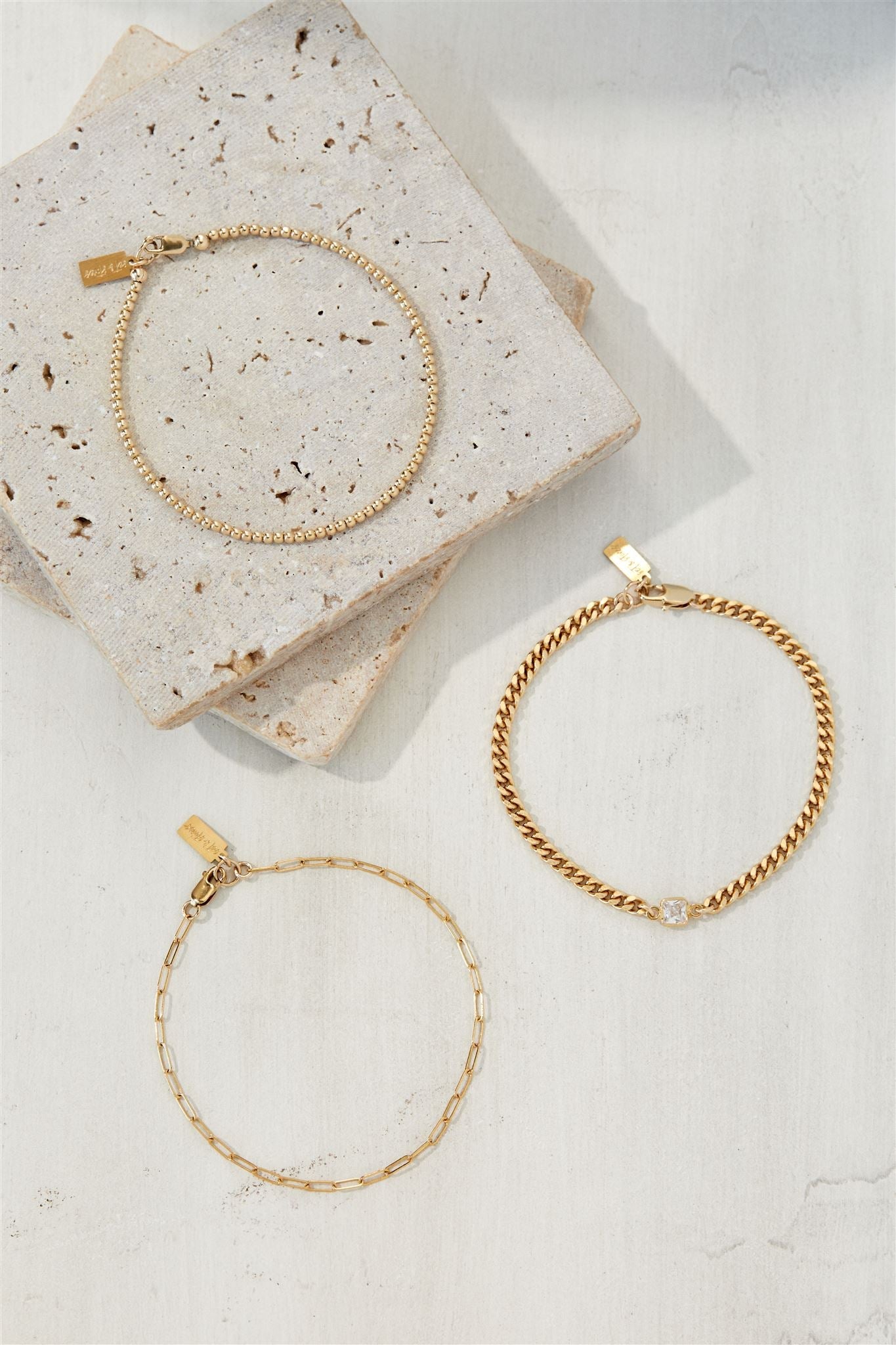 2mm Beaded Leni Bracelet 7' Lobster Clasp Gold Filled or Sterling Silver