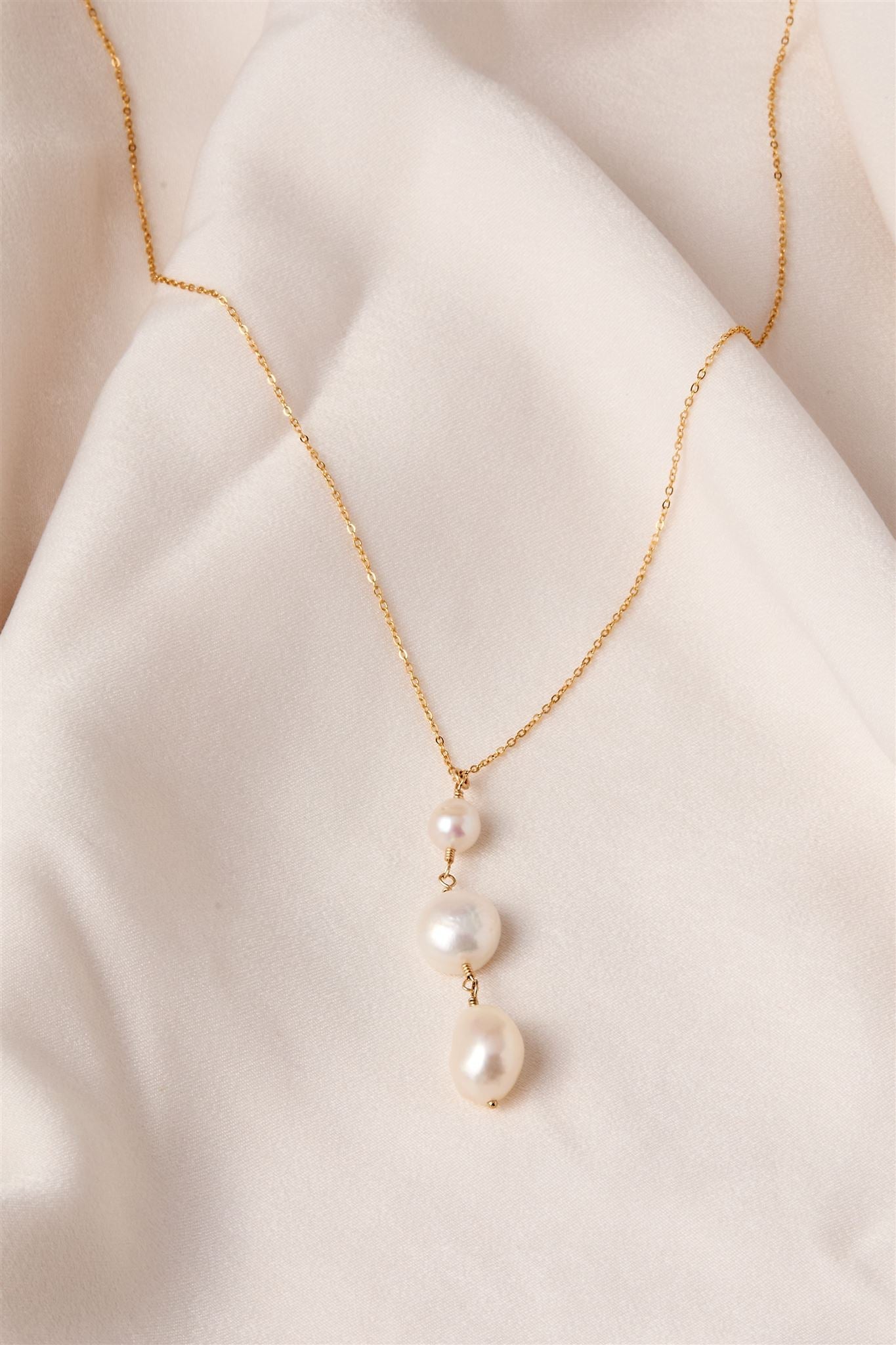 Clove Freshwater Pearl Necklace 14k Gold Filled or Sterling Silver Chain