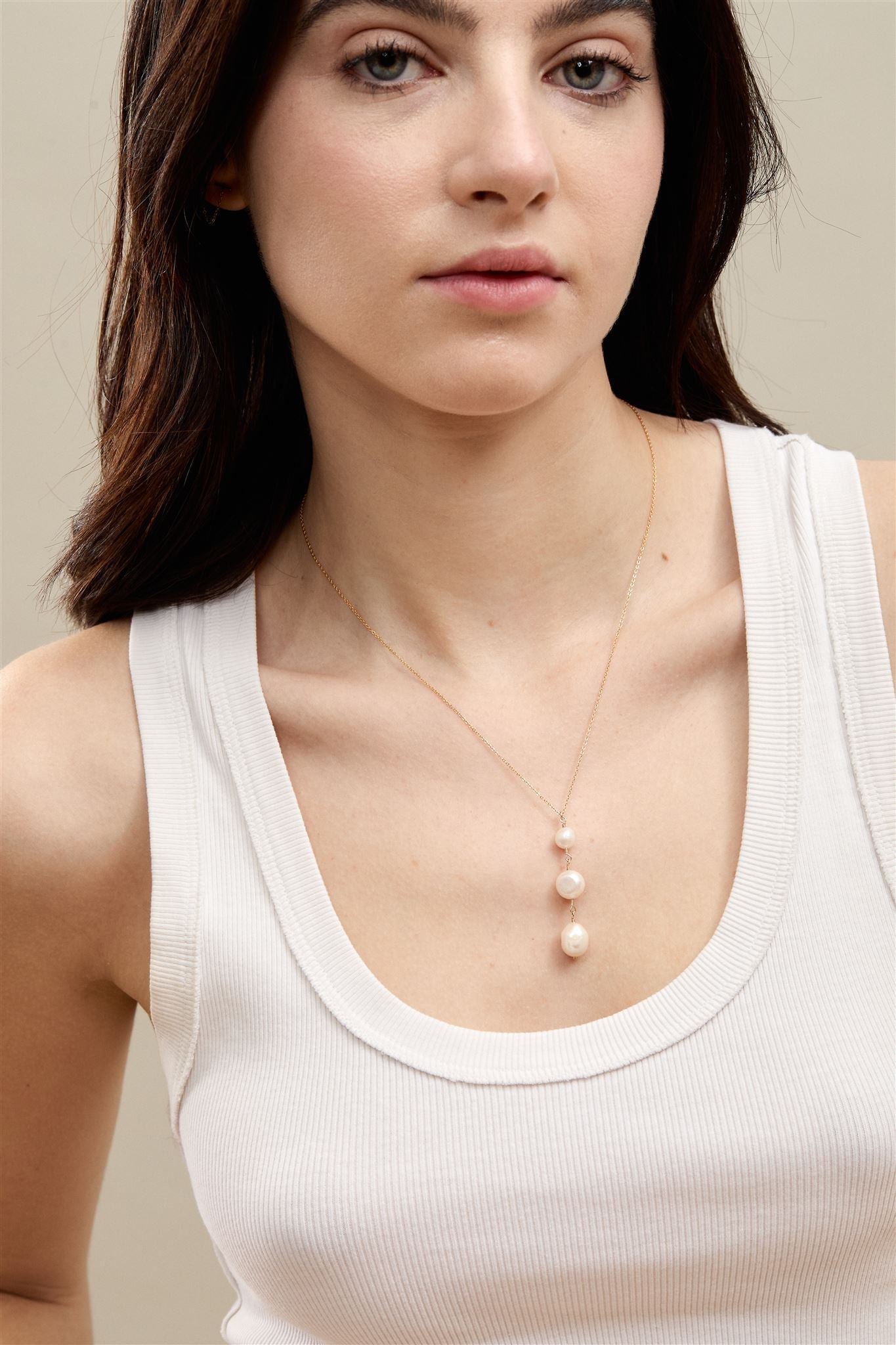 Clove Freshwater Pearl Necklace 14k Gold Filled or Sterling Silver Chain