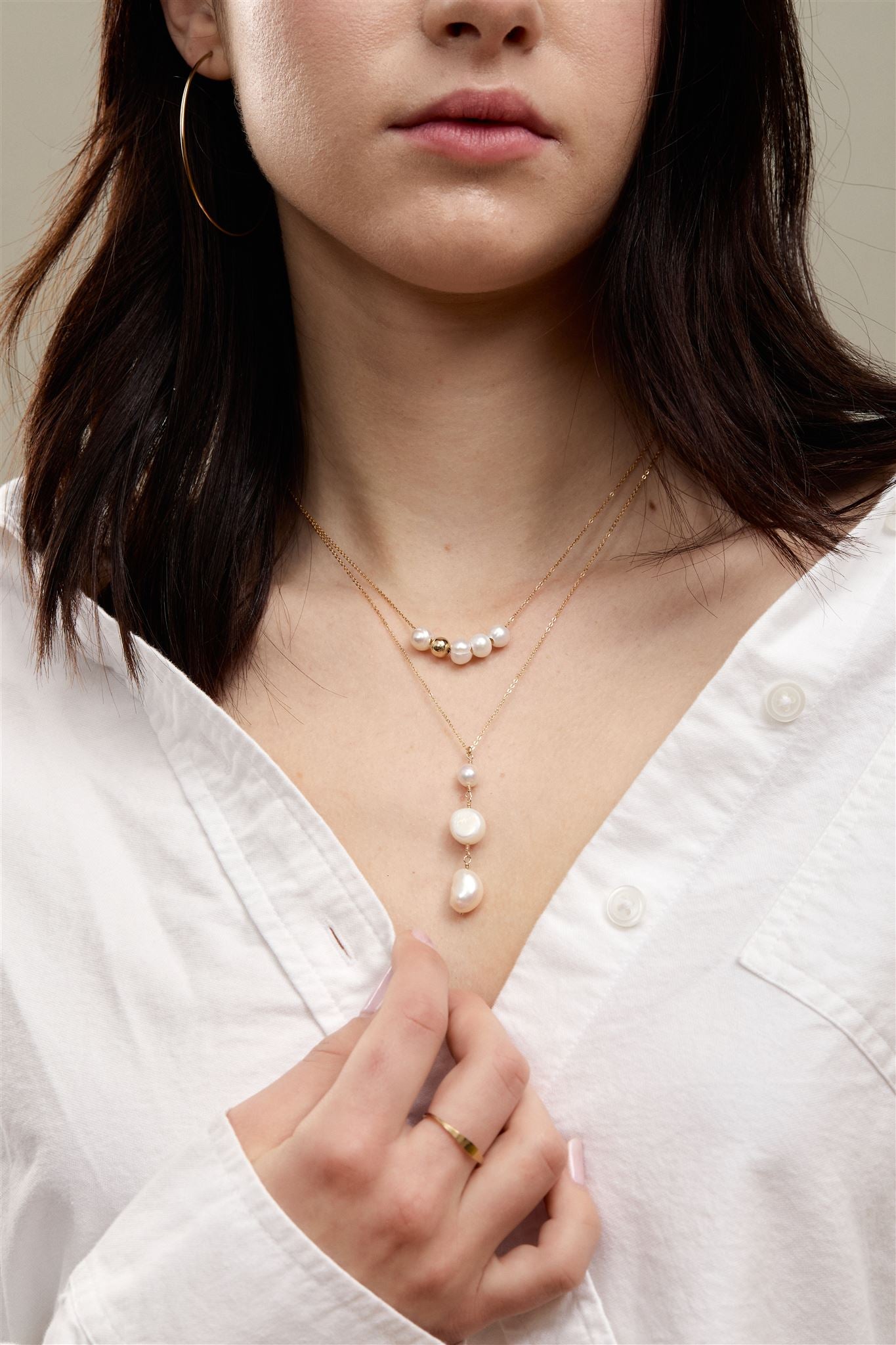 Freshwater Pearl Gold Filled Necklace 14k Pendant Portia Necklace