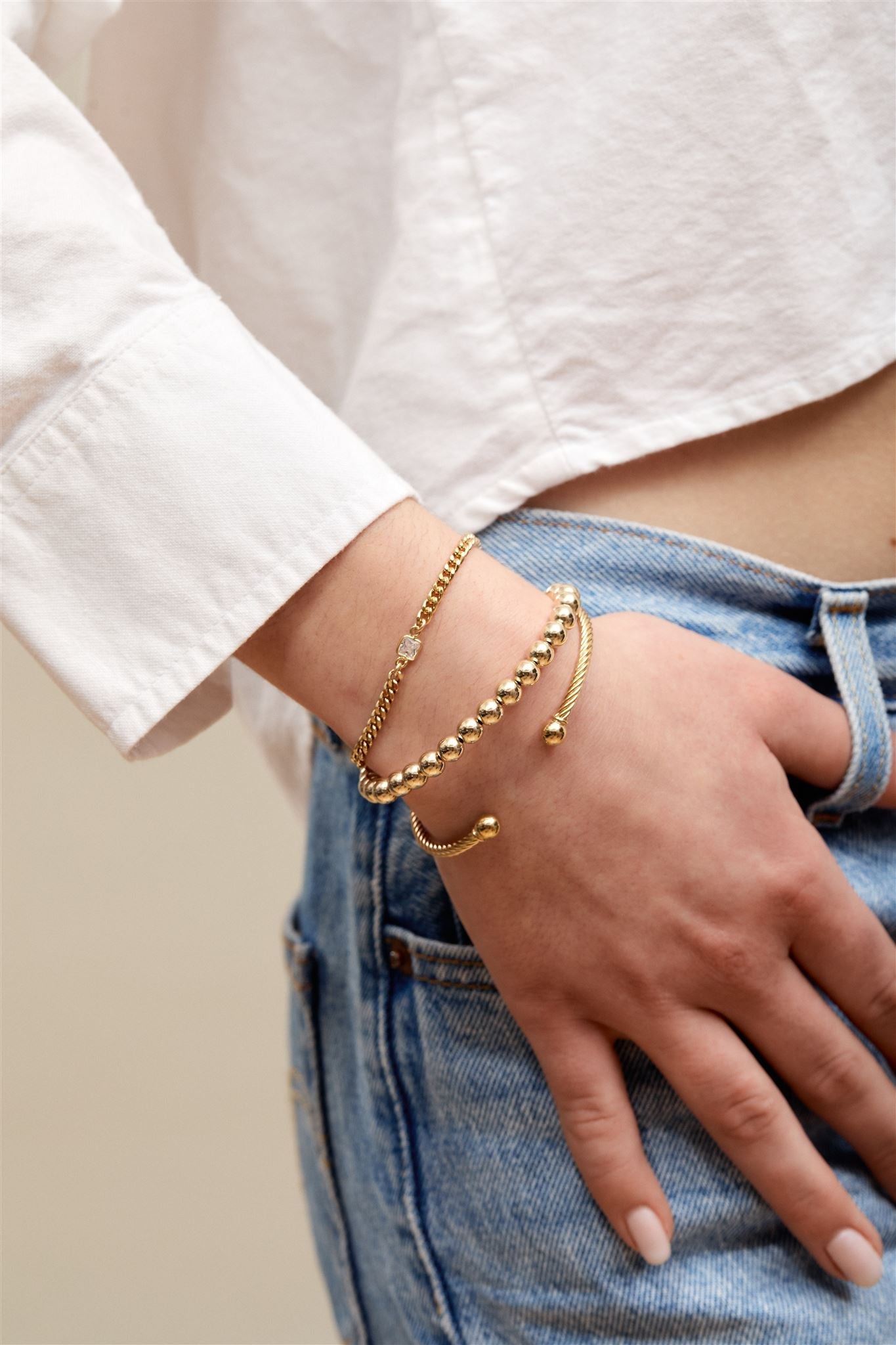 14k Gold Filled Beaded Cameron Bracelet